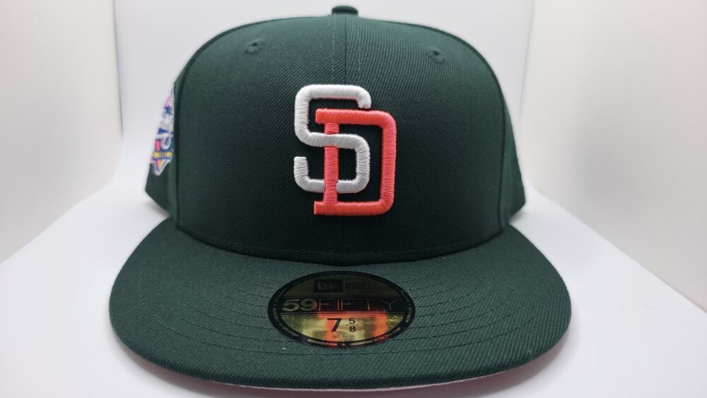 New Era SD Padres Fitted Hat Dr. Suess Green Eggs & Ham 7 5/8 WS Patch Pinky UV